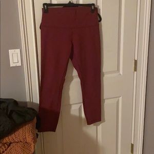 Lululemon 7/8 leggings, maroon, size 12